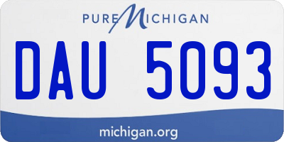 MI license plate DAU5093