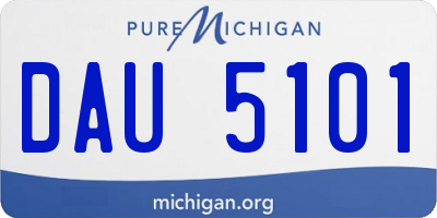 MI license plate DAU5101