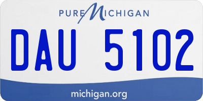 MI license plate DAU5102