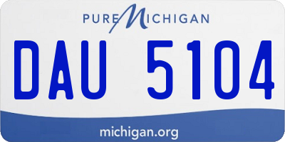 MI license plate DAU5104