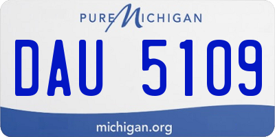 MI license plate DAU5109