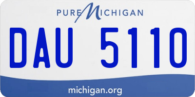 MI license plate DAU5110