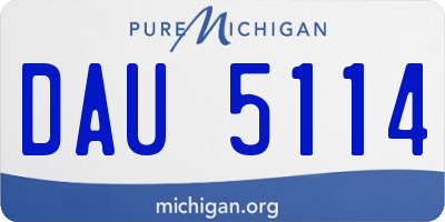 MI license plate DAU5114