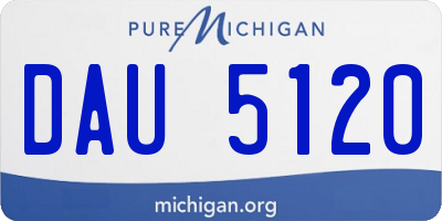 MI license plate DAU5120