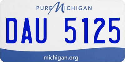 MI license plate DAU5125