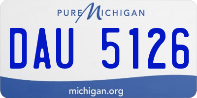 MI license plate DAU5126