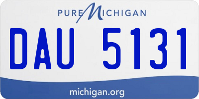 MI license plate DAU5131