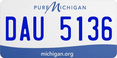 MI license plate DAU5136