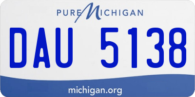 MI license plate DAU5138