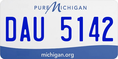 MI license plate DAU5142