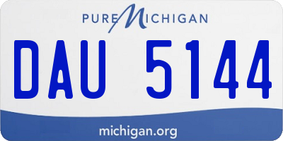 MI license plate DAU5144