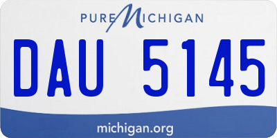 MI license plate DAU5145