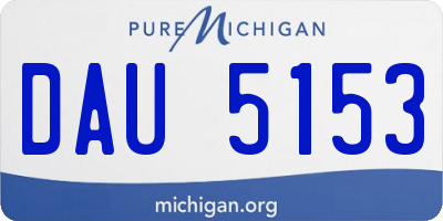 MI license plate DAU5153