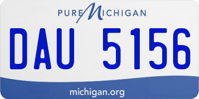 MI license plate DAU5156