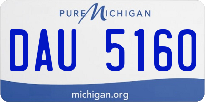 MI license plate DAU5160