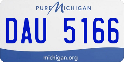 MI license plate DAU5166