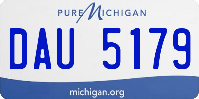 MI license plate DAU5179