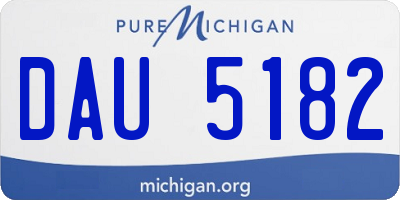 MI license plate DAU5182