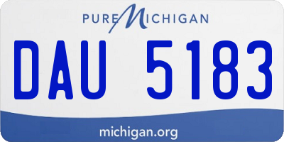 MI license plate DAU5183