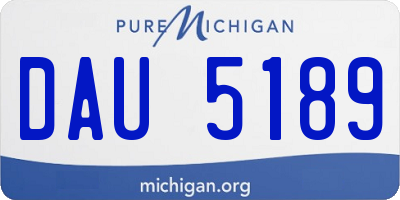 MI license plate DAU5189