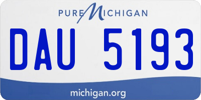 MI license plate DAU5193