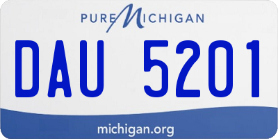 MI license plate DAU5201