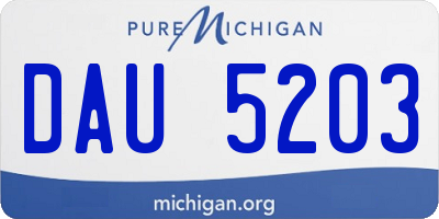 MI license plate DAU5203