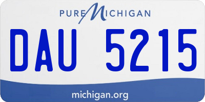 MI license plate DAU5215