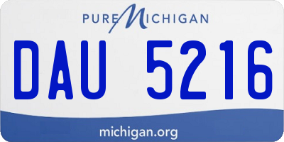 MI license plate DAU5216