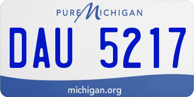 MI license plate DAU5217