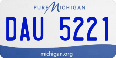 MI license plate DAU5221