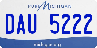 MI license plate DAU5222