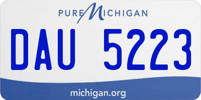 MI license plate DAU5223