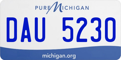 MI license plate DAU5230