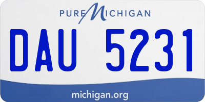 MI license plate DAU5231