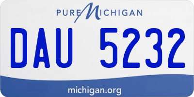 MI license plate DAU5232