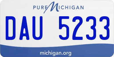 MI license plate DAU5233