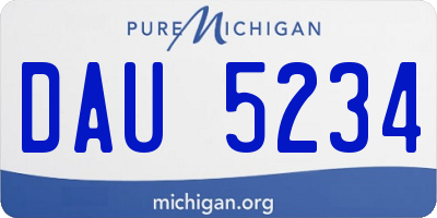 MI license plate DAU5234