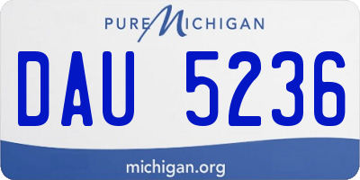 MI license plate DAU5236