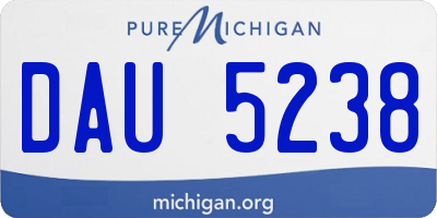 MI license plate DAU5238