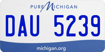 MI license plate DAU5239
