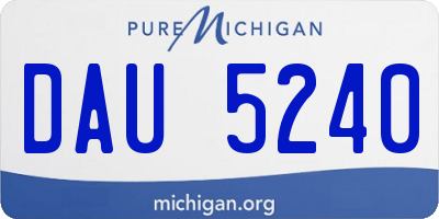 MI license plate DAU5240