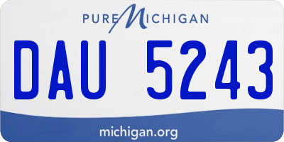 MI license plate DAU5243
