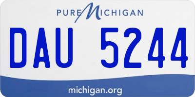 MI license plate DAU5244