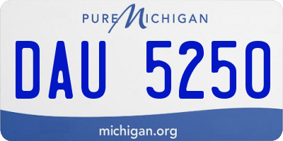 MI license plate DAU5250