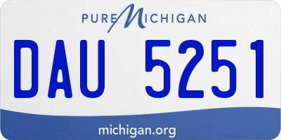 MI license plate DAU5251