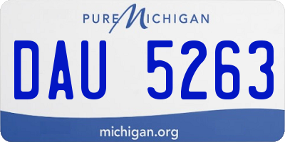 MI license plate DAU5263