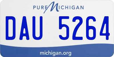 MI license plate DAU5264