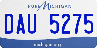 MI license plate DAU5275
