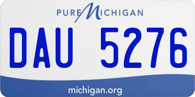 MI license plate DAU5276